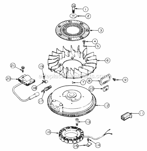 Ignition/Electrical Diagram and Parts List for 4815F 556C465M100 Cub Cadet Lawn Mower